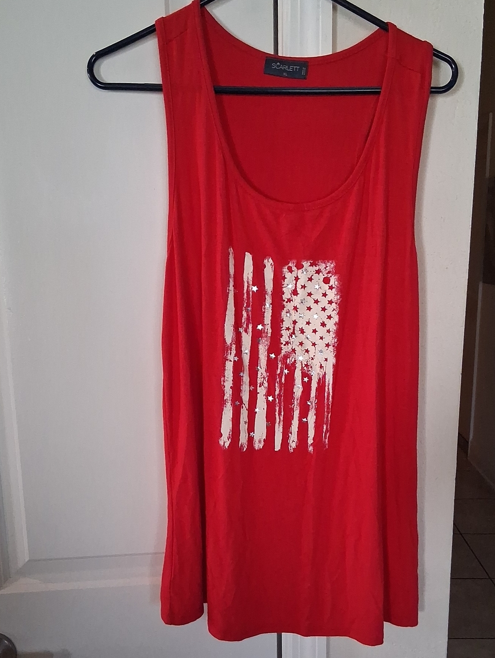 Scarlett Red Graphic Sleeveless Tank